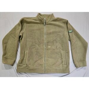 Orvis Fleece Jacket Mens XL Green Full Zip Sherpa Mock Neck Heavy